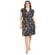 thumbnail image 5 of Vestido Estampado Flores Roman Fashion Tallas Extras 8867-13 Negro Flores Talla 40, 5 of 6