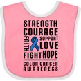 thumbnail image 3 of Inktastic Strength Courage Support Colon Cancer Awareness Boys or Girls Baby Bib, 3 of 4