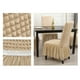 thumbnail image 5 of Funda de Silla de Comedor Elástica Todo Incluido para las Cuatro Estaciones, Funda de Silla de Comedor y Estudio a Prueba de Suciedad con Falda de Burbujas, Beige, 5 of 6