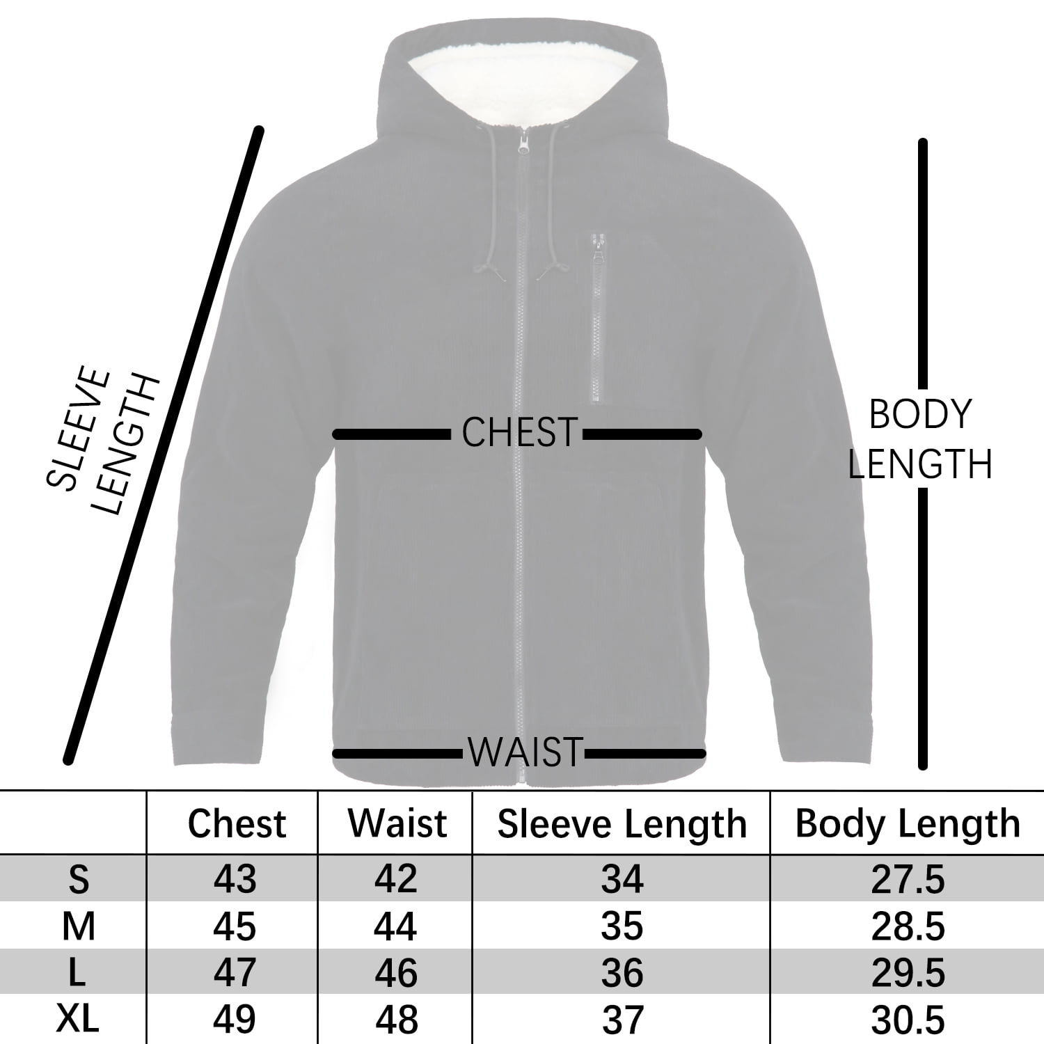 Beautiful Giant Men's Corduroy Jacket with Sherpa Lining Winter Warm Zip-Up Hooded Coat Thick Thermal Outerwear