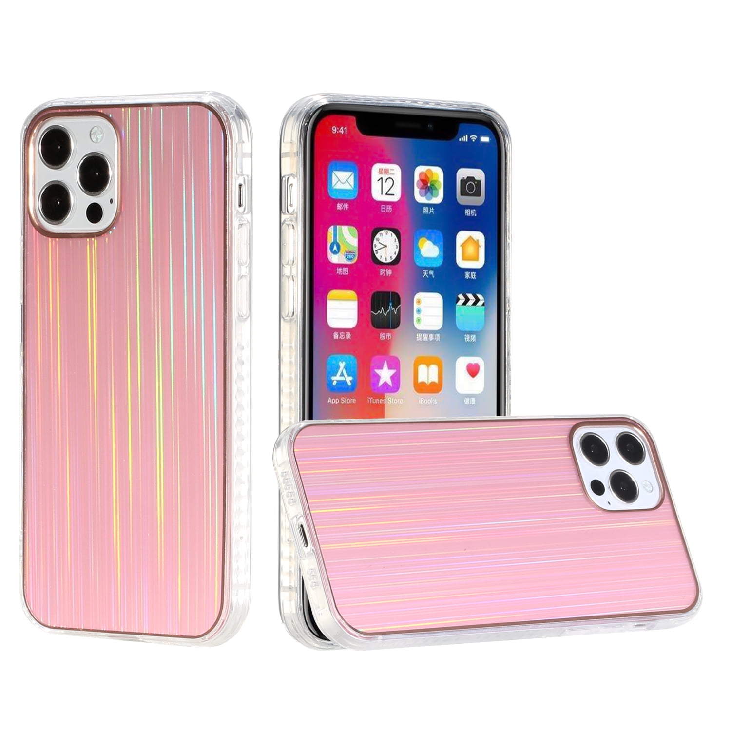 For Apple Iphone Se2 8766s Electroplated Brushed Design Premium Hybrid Case Cover Pink Walmart Com Walmart Com