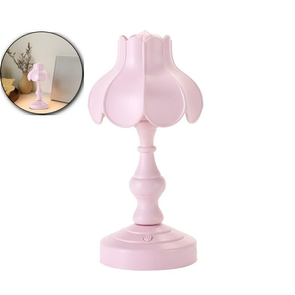 VQPeo USB Rechargeable Vintage Table Lamp, Mini Bedside LED Night Light, European Style Dormitory Decor for Home Bedroom Ambiance