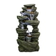 thumbnail image 5 of 7-Tiers Rocks Outdoor Garden Water Fountain- 60" High Large Cascading Waterfall Floor Standing Water Features with LED Lights for Garden and Patio Decor, 5 of 13