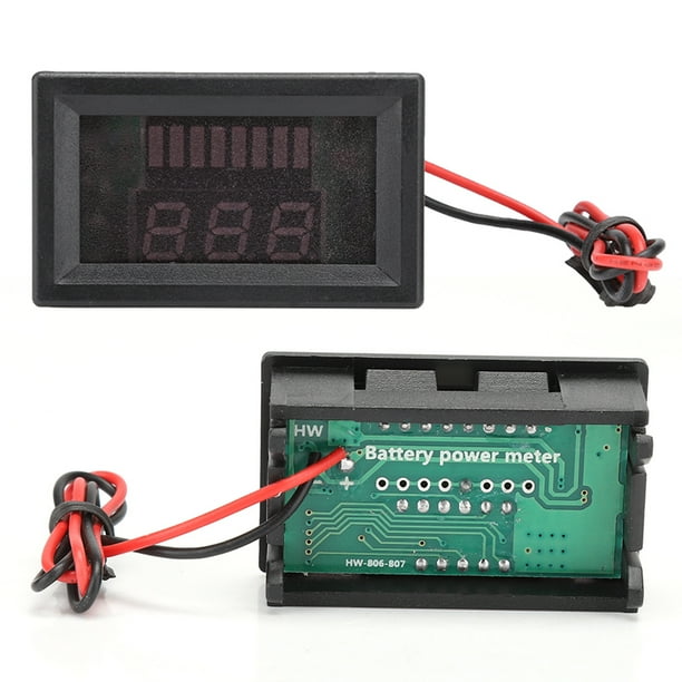 Voltímetro Digital DC Equipo Eléctrico Digital Medidor de Voltaje Pantalla Voltímetro de Batería de Litio 12V 60V Rojo