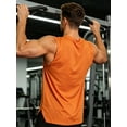 thumbnail image 4 of Men's Tank Tops Quick Dry Workout Swim Beach Shirts Athletic Sleeveless Shirts Stripe Orange M11 XL, 4 of 6