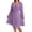 Purple, variant on Cuteduck Women's Plus Size Knits Fall Spring Long Sleeve Round Neck Puff Sleeve with Bow Detail Fitted A-Line Solid Color Casual Comfortable Dress 1X-5X