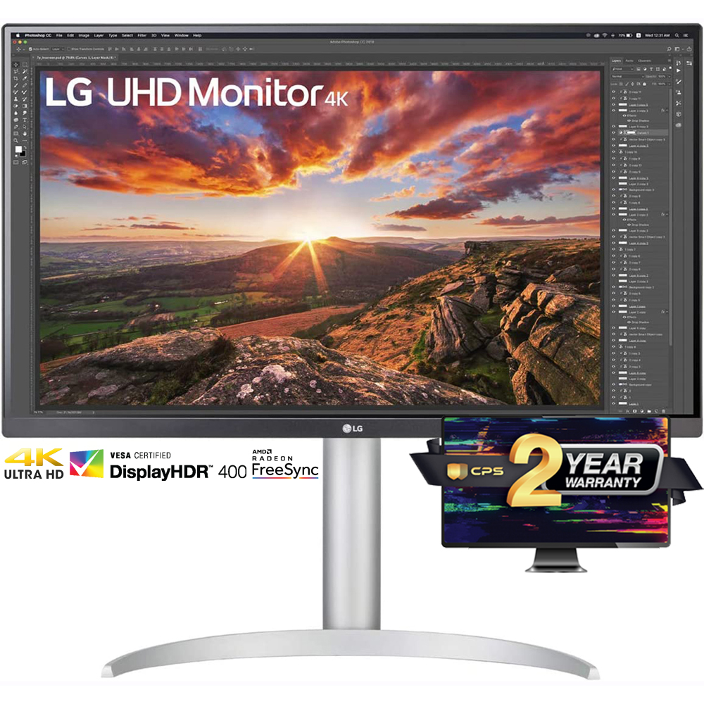 LG 27UP850NW 27" IPS 4K UHD VESA HDR400 Monitor with USB TypeC Bundle