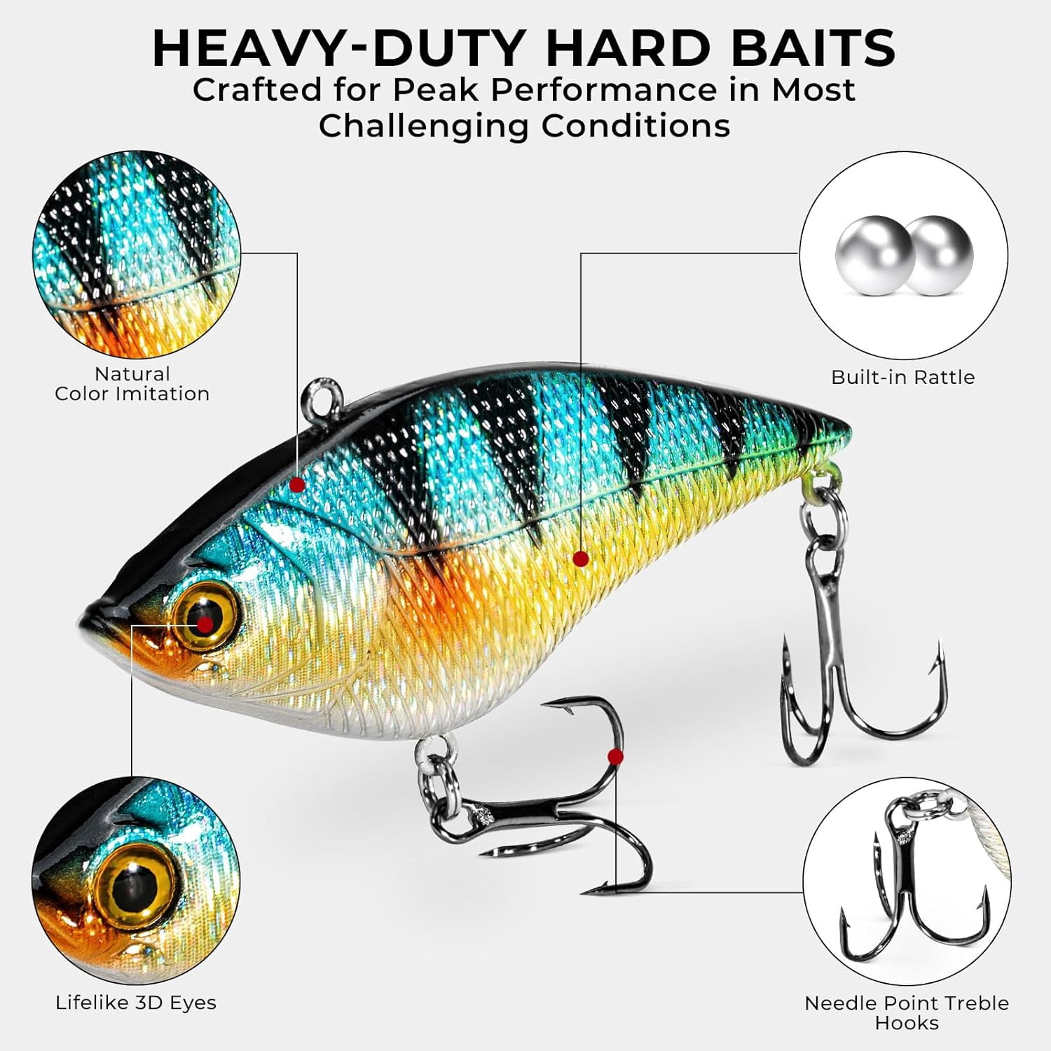 MadBite by KastKing Pro Fishing Lures Kit, Includes Crankbaits, Poppers,Spinners, Hooks, Weights, Fishing Accessories