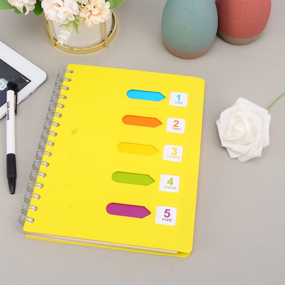 unbranded 2pcs Side-spiral Notebooks Thicken Notepad Category Notepad Students Stationery for Diary Journal Travel (A5 Middle Size Yellow)