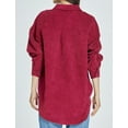 thumbnail image 5 of SSLR Womens Corduroy Shacket Jacket Shirt Oversized Button Down Shirts Long Sleeve Casual Tops, 5 of 8