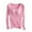Pink, variant on Fancifize Womens Long Sleeve Basic Pajama Tops with Built in Bra Crew Neck Comfy Slim Fit Tees Shirts Workout Loungewear
