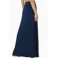 thumbnail image 4 of TheMogan Women's Casual Lounge Solid Foldable High Waist Draped Jersey Relaxed Long Maxi Skirt Light Navy L, 4 of 7