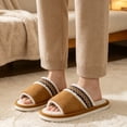 thumbnail image 6 of BERANMEY Open Toe Slippers for Womens Mens Cozy Women's Slippers Non-Slip Indoor Fuzzy Slip on Embroidered House Slippers for Bedroom & Living Room, 6 of 9