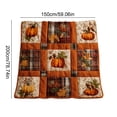 thumbnail image 2 of Dpityserensio Fall Pumpkin Maple Plaid Flannel Quilted Throw Blanket Sofa Bed Decor 59×78.7in, 2 of 5