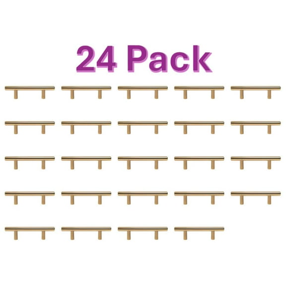 Better Homes & Gardens 3" (76mm) Center-to-Center Bar Pull, Brushed Brass, 24 Pack