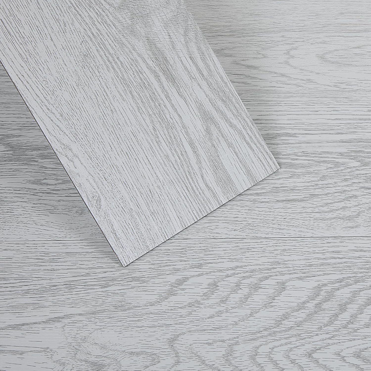 Peel and Stick Floor Tile, 36Packs 54 Sq. Ft Vinyl Flooring Plank 36"x 6" Peel and Stick Vinyl Flooring Tile Waterproof Wood Grain for Bedroom, Living Room, Kitchen, RV(White Gray)