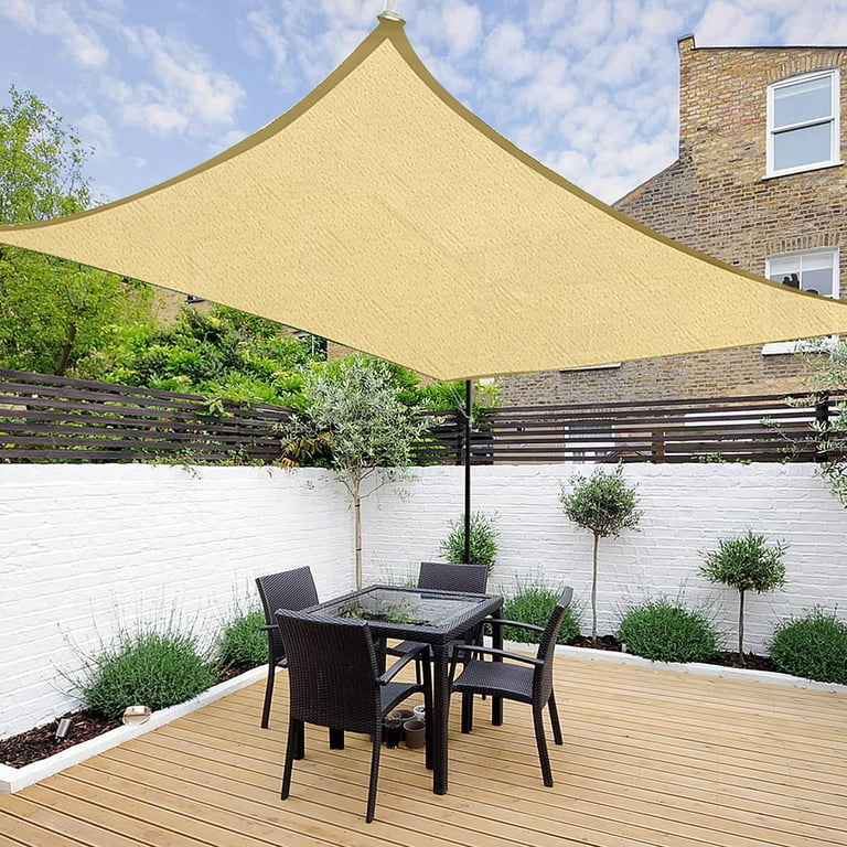 Jeremywell 12' x 16' Sun Shade Sail Canopy Square Sand, 185GSM Shade Sail  UV Block for Patio Yard Back Yard Garden Lawn Outdoor Facility and  Activities 