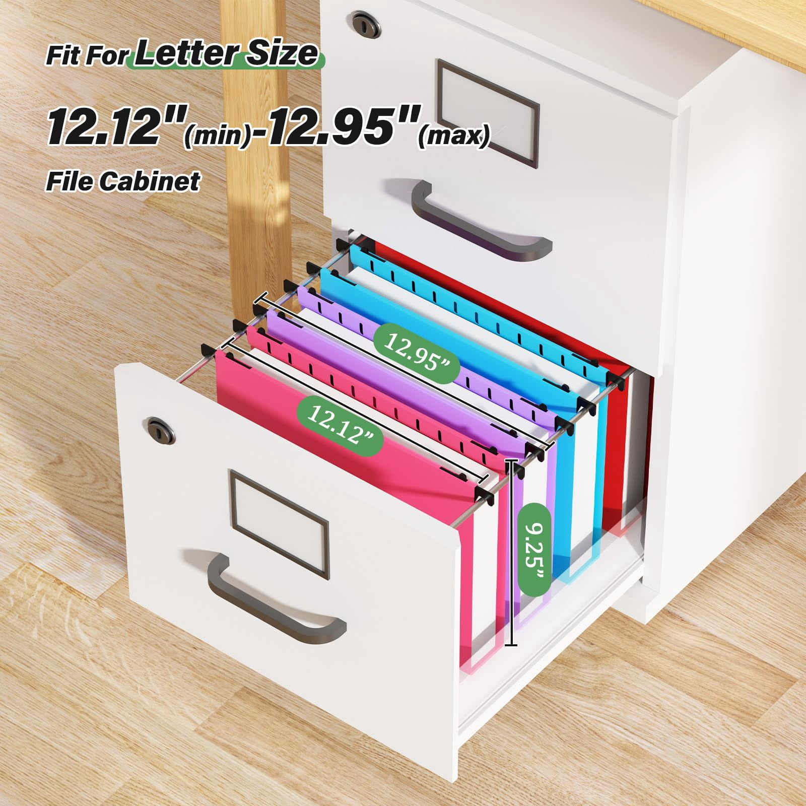 Extra Capacity Plastic Hanging File Folder Letter Size Heavy Duty 2" Expansion With Tabs 12 Pack Reinforced Organizer Filing Cabinet Folders For Office Bulk Files