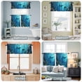 thumbnail image 3 of Kitchen Window Curtains Valance and Tier Set, Underwater World Ocean Shark Fish Rod Pocket Tier Curtains and Valance 3 Piece Set, Coral Seaweed Marine Life Window Treatment for Bedroom Living Room, 3 of 9