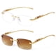 thumbnail image 1 of Gafas de Sol SDINM Rectangulares Sin Montura Estilo 90s Protección UV400 Unisex, 1 of 8
