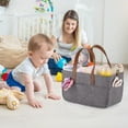 thumbnail image 3 of JingChun Diaper Caddy - Nursery Storage Bin and Car Organizer for Diapers and Baby Wipes, 3 of 8