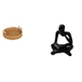 thumbnail image 1 of Cesta De Frutas Abstracta Tejida, Cuenco Para Aperitivos, Estatua De Pensador, Plato De Pan Para Escritorio, Mesa, Sala De Estar, Estante De Oficina, Decoración De Estantería, 1 of 8