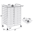 thumbnail image 6 of Yaheetech 20 Drawer Rolling Storage Cart Bin Organizer on Wheels, White, 6 of 9