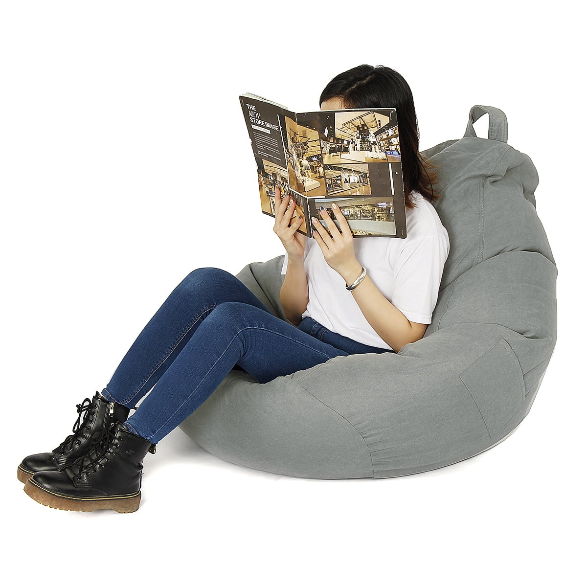 Waterproof Bean Bag Chair Floor Cushion Polyester Garden Indoor Outdoor