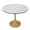 MDF Marbled White, variant on LeisureMod Round Dining Table Modern 35" MDF Wood Tabletop with Gold Steel Pedestal Base for Kitchen and Living Room Bristol Series in Natural Wood