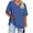 Blue, variant on Women V-Neck Short Sleeve Tops Casual Comfy Basic Loose Plus Size Tee Curved Hem Oversized T-Shirt, Mint Green XXL