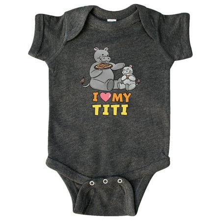 

Inktastic I Love My Titi Hippos Gift Baby Boy or Baby Girl Bodysuit