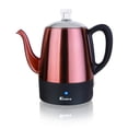thumbnail image 1 of Euro Cuisine PER04 Percolador eléctrico Cafetera de acero inoxidable de 4 tazas (4 tazas) - Acabado en cobre, 1 of 5