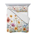 thumbnail image 7 of Wildflower Queen Size Down Alternative Comforter, Lightweight Comforter Quilt Bedding Set with Pillow Shams Country Flower Orange Pink Flower Plant All Seasons Bed Comforter Duvet Insert 90"x96", 7 of 7