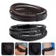 thumbnail image 4 of GOOHOCHY 2 unids hombres pulsera PU Braidy Pulsera Estilo étnico Brazalete Joyería de Mano Mano, 4 of 7