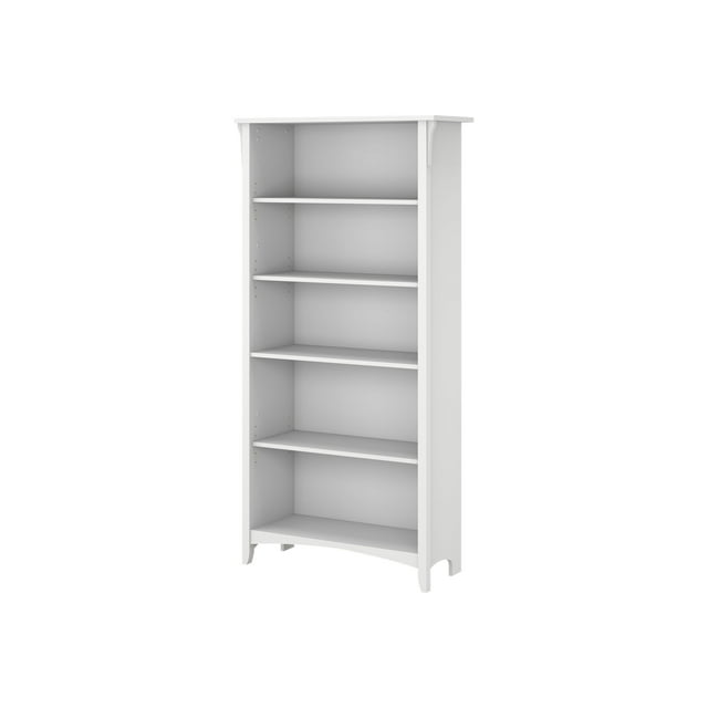 Bush Furniture Salinas Grande - Bibliothèque - 5 Tablettes - Blanc, shiplap Gris