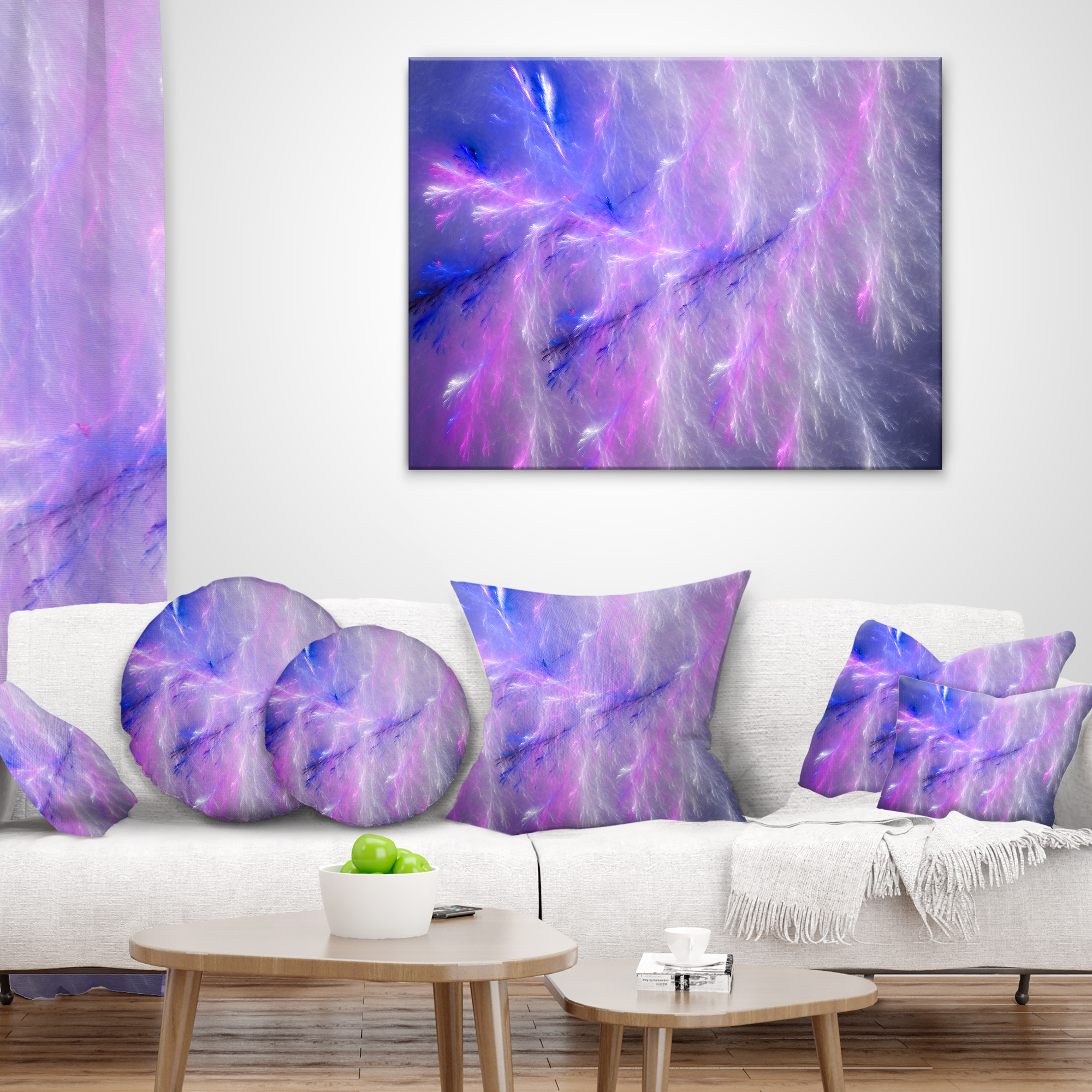 Designart Mystic Blue Thunder Sky - Abstract Throw Pillow - 12x20