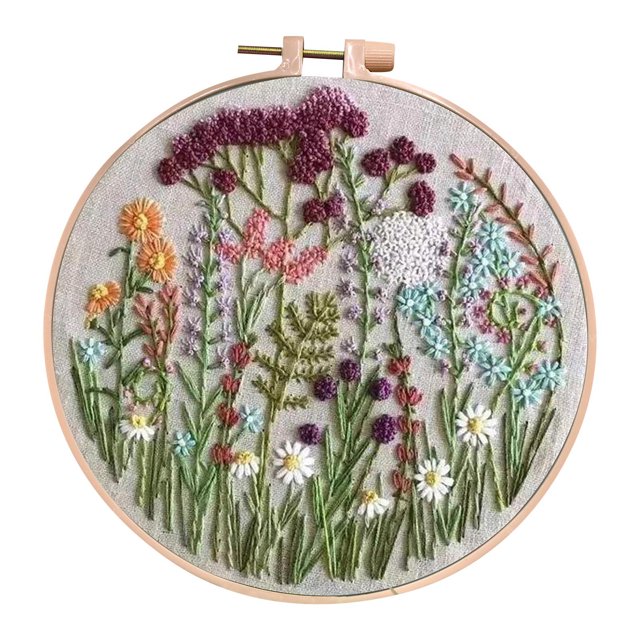 Birdeem Beginners Embroidery Flower Kit,Beginner Hand Embroidery 0 Based Diy Hand Embroidery Material Package