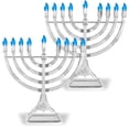 thumbnail image 4 of Candelabro Menorá Eléctrica LED Zion Judaica Plata 30 cm, 4 of 5