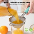 thumbnail image 3 of 18/8 Stainless Steel Mesh Strainer: U-Taste 3.9 Inch Kitchen Fine Mesh Sieve Food Colander with Riveted Sturdy Silicone Handle and 30 Mesh Hole for Straining Flour, Pasta, Fruit, Quinoa (Aqua Sky), 3 of 10