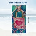 thumbnail image 3 of PHYHOO on A Pink Lock Printed Microfiber Sand Free Pool Towel Lightweight Oversized Quick Dry Absorbent Compact Travel Must Have for The Swimming Summer Cruise Ship Essentia 30x60in, 3 of 8