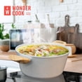 thumbnail image 4 of Cacerola Tapa Antiadherente 24cm Marmol Granito Libre Pfoa beige Wonder Cook HJCA2409MD00, 4 of 8