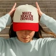 thumbnail image 3 of Make Heaven Crowded Trucker Hat, Inspirational Christian Embroidered Cap with Adjustable Snapback for Men and Women, Perfect for Church Events, Faith Gatherings, and Everyday Wear, 3 of 5