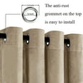 thumbnail image 3 of JIUZHEN Taupe Room Darkening Velvet Curtains 96 inches Long for Living Room, Super Soft Thermal Insulated Textured Window Drapes for Bedroom Home Office, W52 x L96 inch, Set of 2 Panels with Tiebacks, 3 of 10