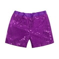 thumbnail image 2 of Toddler Kids Baby Girls Boys Sparkly Sequins Elastic Waist Birthday Shorts Pants Party Shorts Classic Girls Shorts Purple 5-6 Years, 2 of 7