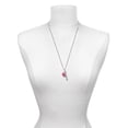 thumbnail image 3 of Delight Jewelry Silvertone Hot Pink Crystal Sparkle Spinner Silvertone Always My Sister Bar Charm Necklace, 23", 3 of 4