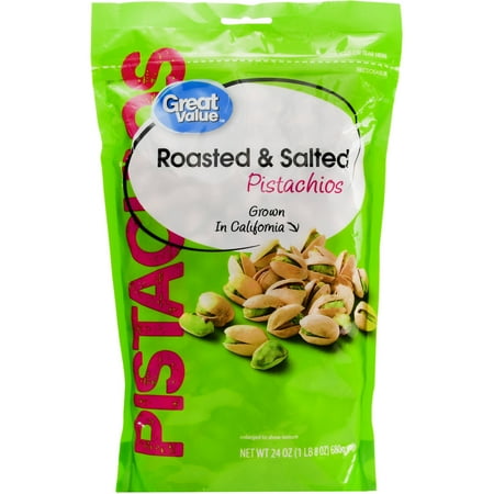 Salted California Pistachios - Great Value Roasted & Salted Pistachios, 24 oz
