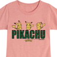 thumbnail image 3 of Pokémon - Pikachu Plaid Logo - Youth Girls Short Sleeve Graphic T-Shirt, 3 of 5