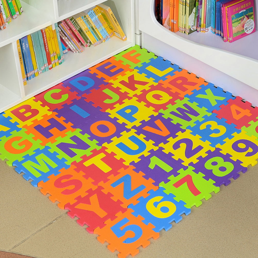 MyBeauty 36Pcs/Set Number Letter Figure Carpet Baby Kids Crawling Toy Learning Play Mat Multicolor