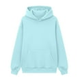 thumbnail image 5 of UACY Teen Girls 2 Piece Sweatsuits Fleece Hoodies Jogging Set Youth Kids Ribbed Cuffs Oversized Pockets Sweatpants Outfits ﻿ (Light Blue, 7-8 Years), 5 of 9