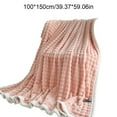 thumbnail image 3 of Fleece Blanket - 3D Jacquard Decorative Cream Throw Blankets for Couch & Bed, Soft and Cozy Warm Plush Fluffy Blanket All Seasons Suitable, 59x40Inches （Pink）, 3 of 6